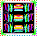 100 8" GLOW STICKS NEON BRACELETS RAVE LIGHT FAVORS PARTY BIRTHDAY HALLOWEEN