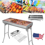 Fold Barbecue Charcoal Grill Stove Shish Kabob Stainless Steel BBQ Patio Camping