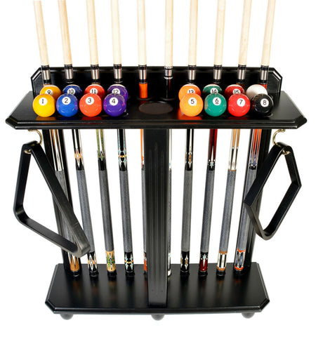 Cue Rack Only - 10 Pool - Billiard Stick & Ball Set Floor - Stand Black Finish