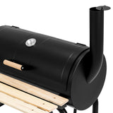 BCP 2-in-1 Charcoal BBQ Grill Smoker w/ Temperature Gauge - Black