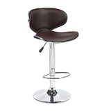 Set of 2 Counter Leather Bar Stools Adjustable Swivel Pub Chair In Multi Colors