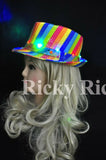 LED Fedora Hat Light-Up Sequins Mens Womens Kids Black Novelty Party Accessories