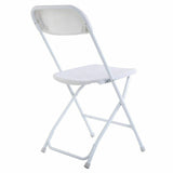 Set of 5 Plastic Folding Chairs Stackable Wedding Party Event Commercial White