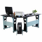 COSTWAY Wood L-Shape Corner Computer Desk PC Table Workstation Home Office