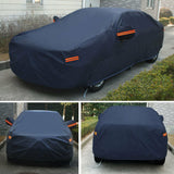 Full Car Cover Dark Blue Waterproof Rain Snow Heat Dust Resistant Protection