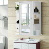 Bathroom Cabinet Single Door Shelves Wall Mount Cabinet W/ Mirror Organizer