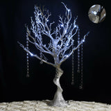 30" tall LED Lighted Glittered SILVER MANZANITA TREE Wedding Party CENTERPIECE