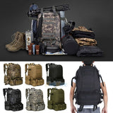 55L Outdoor Military Molle Tactical Backpack Rucksack Camping Bag