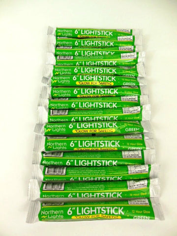 Lot of 15 Emergency Light Sticks 12 Hour GREEN Disaster Survival Halloween USA