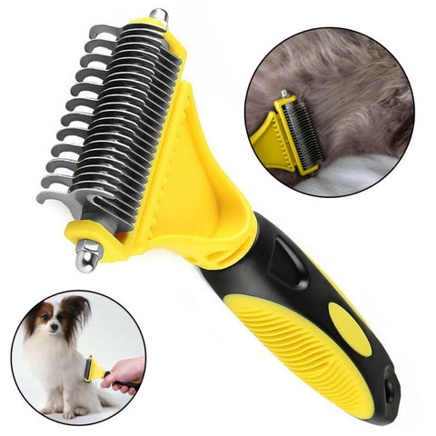 Pet Dog Cat Hair Fur Shedding Trimmer Grooming Dematting Rake Comb Brush Tool