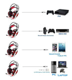 Gaming Headset Surround Stereo Headband Headphone USB 3.5mm LED with Mic for PC