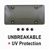 Auto Car Clear Tinted License Plate Cover Smoked Bubble Shield Tag Black