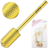 USA Safety Gold Cylindrical Round CARBIDE Bit 3/32 Electric DRILL Nail Art File