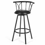 Set of 2 Black Barstools Modern Swivel Rotatable Chairs