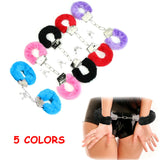 New Handcuffs Up Furry Fuzzy Sexy Slave Hand Ring Ankle Cuffs Restraint Bed Toys