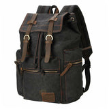 Men Women Vintage Army Canvas Backpack Rucksack School Hiking Bag