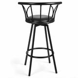 Set of 2 Black Barstools Modern Swivel Rotatable Chairs