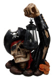 13" Tall Pirate With Solar Lantern Captain Bone's Treasure Halloween Figurine