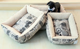 Newspaper Vintage Pet Bed Cushion Dog Cat Warm Mat Soft Pad Nest For Crate House