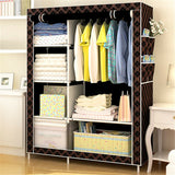 Simple Closet Big Space Storage Rack Cloth Wardrobe Dustproof Cloth Cabinet