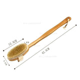 Natural Bristle Wooden Bath Shower Body Back Dry Skin Brush Spa Scrubber US