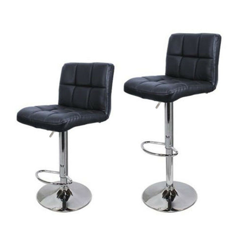 Set Of 2 PCS Adjustable Bar Stools PU Leather Barstools Swivel Pub Chairs