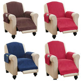 Faux Chenille Recliner Chair Cover & Pockets