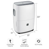 Portable 30 Pint Dehumidifier Humidity Control with Casters Washable Air Filter
