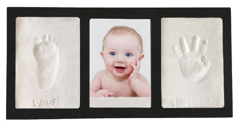 Black Clay KEEPSAKE & PHOTO WALL FRAME KIT No Bake Air Dry Footprints  Handprint