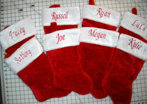 Personalized Christmas Stocking Custom Name Embroidered