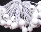 LOT OF 100  6" INCH WHITE BALL BUNGEE CORD TIE DOWN STRAP CANOPY ACCESSORY