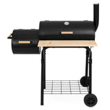 BCP 2-in-1 Charcoal BBQ Grill Smoker w/ Temperature Gauge - Black