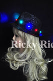 LED Fedora Hat Light-Up Sequins Mens Womens Kids Black Novelty Party Accessories