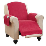 Faux Chenille Recliner Chair Cover & Pockets