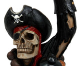 13" Tall Pirate With Solar Lantern Captain Bone's Treasure Halloween Figurine