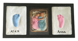 Black Clay KEEPSAKE & PHOTO WALL FRAME KIT No Bake Air Dry Footprints  Handprint