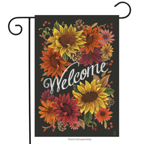 Fall Flowers Welcome Garden Flag Autumn Sunflowers Briarwood Lane 12.5" x 18"