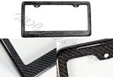 1 X Type-1 Real Carbon Fiber License Plate Holder Cover Frame Front & Rear