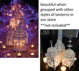 14 lot white Moroccan scrollwork Lantern Candle holder wedding table centerpiece