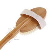 Natural Bristle Wooden Bath Shower Body Back Dry Skin Bath Brush Spa Scrubber