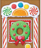 Holiday GINGERBREAD HOUSE DOOR COVER POSTER BACKDROP Christmas Candy Decoration