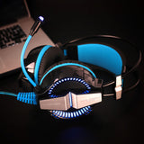 Gaming Headset Surround Stereo Headband Headphone USB 3.5mm LED with Mic for PC