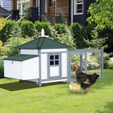 77'' Large Chicken Coop Hen Cage Wooden House backyard  Patio w/ Nestbox Run