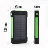 Waterproof 300000mAh Dual USB Portable Solar Charger Solar Power Bank For Phone