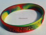 1 Autism Awareness Multi Colored Puzzle Pieces Silicone ADULT Bracelet Wristband