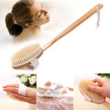 Natural Bristle Wooden Bath Shower Body Back Dry Skin Brush Spa Scrubber USA