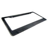100% CARBON FIBER LICENSE PLATE FRAME TAG COVER ORIGINAL 3K With Free Caps