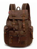 Men Women Vintage Army Canvas Backpack Rucksack School Hiking Bag