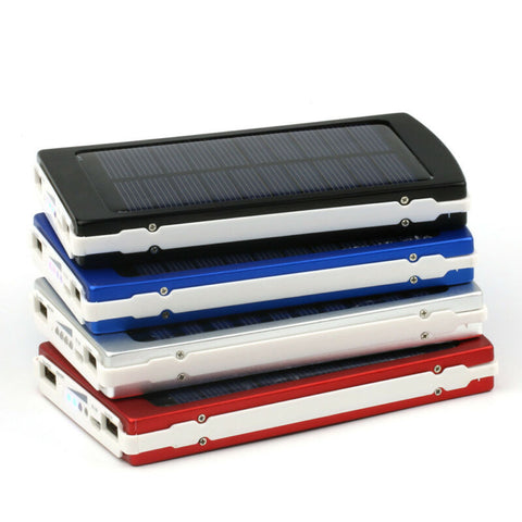 Universal Solar Power Bank 30000mAh Portable Dual USB Battery Charger for Phone