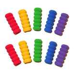 12 Ridged Foam Pencil Grips Lefty or Right Handedness Comfort Grip Special Needs